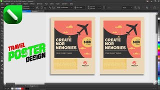 How To make a creative travel flyer poster design in coreldraw !