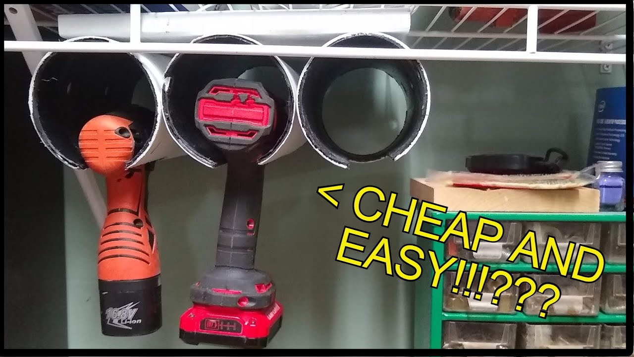 How To Build Your Own Drill Storage Rack For Less Than $5 - YouTube