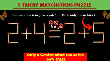 Brain Test I Solving Matchstick Puzzle #29 I 5 Tricky Matchstick Puzzle II 2 + 4 = 2 + 5