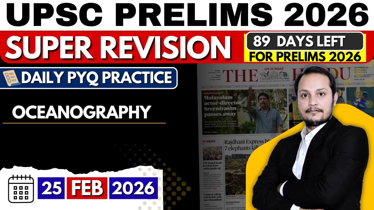 UPSC PRELIMS 2026 DAILY PYQ BASED REVISION - YouTube