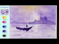 Without Sketch Landscape Watercolor - Venice Impressions (color mixing view) NAMIL ART