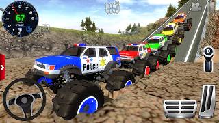 Extreme Police Monster Trucks Simulator 3D - Extreme Off-Road stunts driving - Android GamePlay #1 screenshot 2