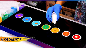 Dansende regenboog 🌈 op zwarte basis ~ Gemakkelijk te doen acryl gieten ~ Vloeiende abstracte kunst