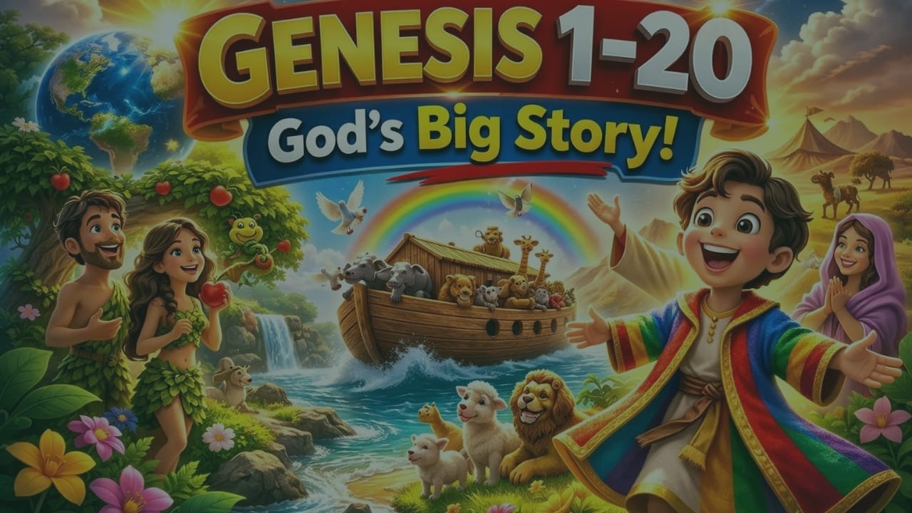 Genesis 1–20 Explained for Kids | Creation, The Flood & Abraham’s Faith (Full Bible Story)