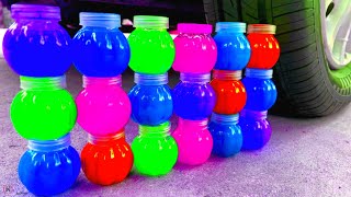 EXPERIMENT : CAR vs ORANGE,GREEN,BLUE,YELLOW SLIMES | Crushing Crunchy & Soft Things by Car! screenshot 3