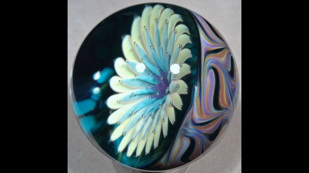 Handmade Vortex Boro Glass Marble by Bill Grout  053116b