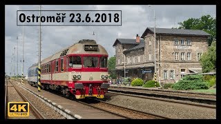 Vlaky Ostroměř 23.6.2018 4K