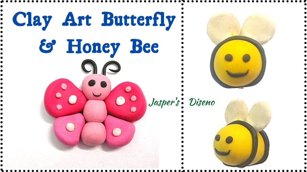 Clay Art Butterfly and Honey Bee Miniature Crafts Play dough