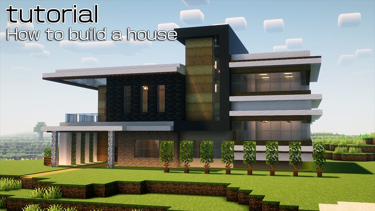 【Minecraft】How to build a modern house オシャレなモダンハウスの作り方 - YouTube