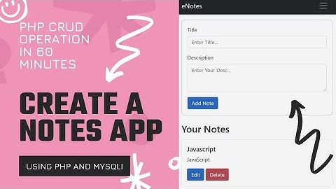 Notes 📝 App Using PHP | PHP CRUD Operation | PHP Notes App