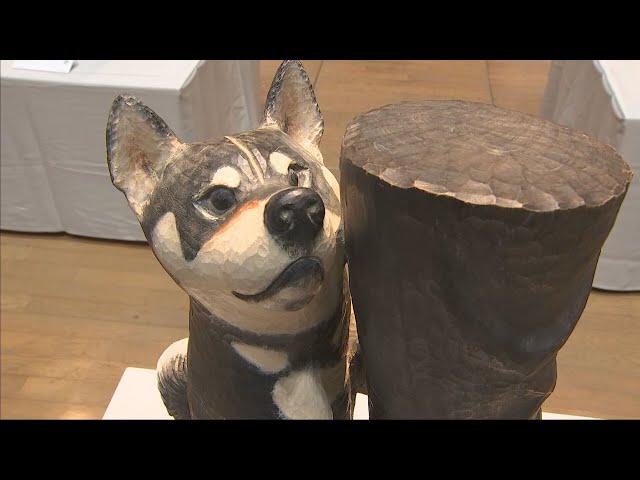木彫　フォークアート 2点 木のぬくもり感じる作品を展示 養父市の木彫フォークアート展