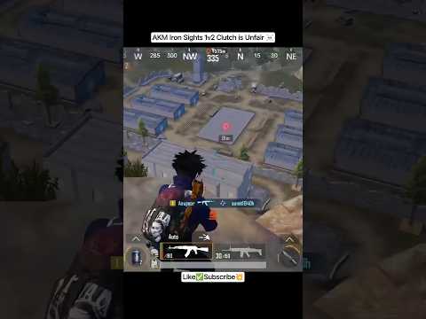 ​AKM Iron Sights 1v2 Clutch is Unfair ☠️ #bgmi #pubgmobile #shorts #trending #subscribe #1vs2