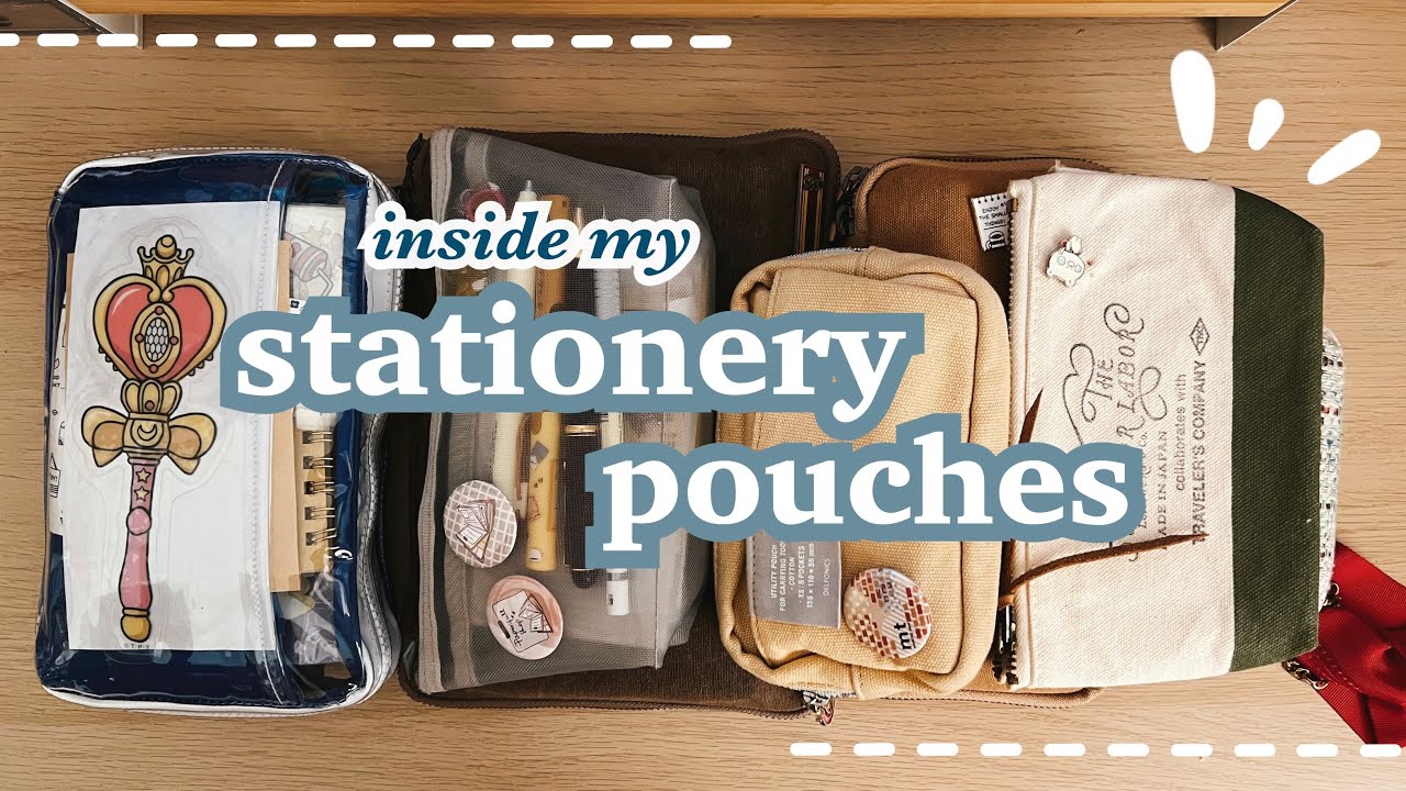 What's in my stationery pouch? | Delfonics, Hobonichi Drawer pouch, TSL, Yuruliku, Muji ✒️✂️🧷