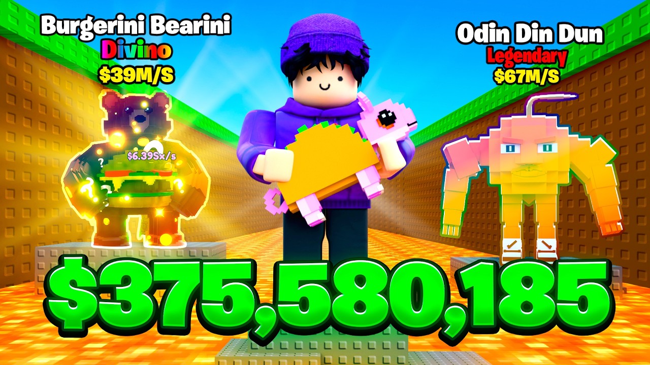 De $0 a $100 TRILLONES SOLO con BRAINROT COMIDA en Sobrevive a la LAVA por BRAINROTS