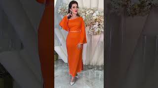 شوفو اجمل فستان بلون برتقالي شوفو