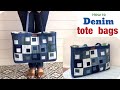 how to sew a denim tote bags tutorial, sewing diy a denim tote bags from old jeans , diy tote bags.