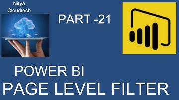 PAGE LEVEL FILTER || Power BI  || Power BI Tutorial || Nitya Cloudtech