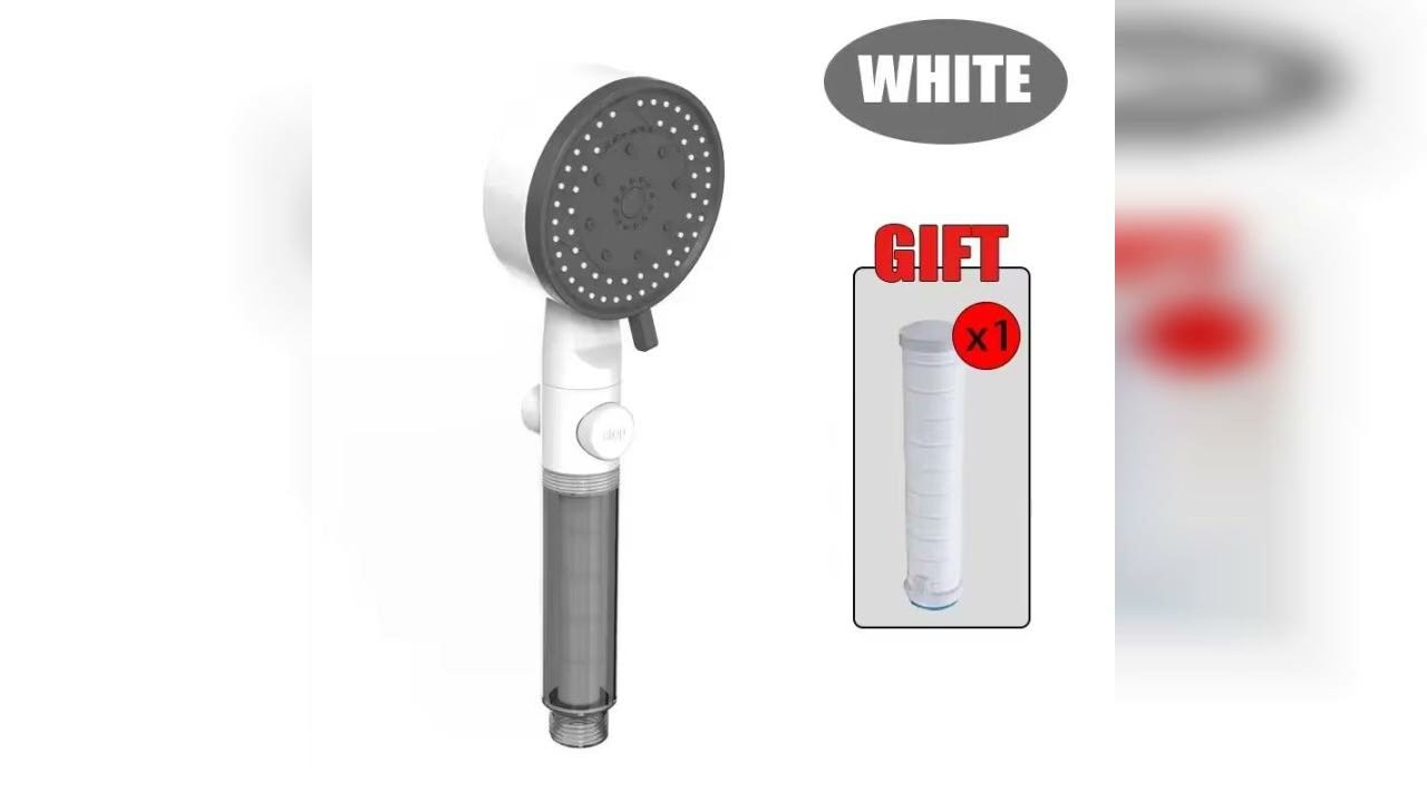 Review: Bathroom Handheld 10 Modes High-Pressure Filtered Shower Head One Key Stop Water Showe...
