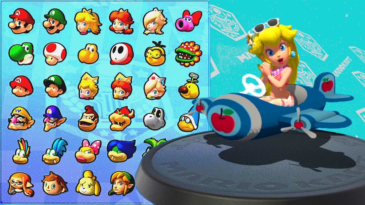 マリオカート8 デラックス - 夏の衣装を着たピーチ姫が桜の飛行機に