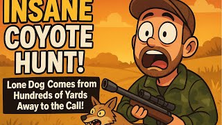 INSANE COYOTE HUNT! Lone Dog Comes from Hundreds of Yards Away to the Call!!