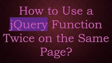 How to Use a jQuery Function Twice on the Same Page?
