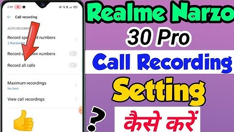 Realme Narzo 30 Pro Call Recording | How to enable automatic call Recording in Realme Narzo 30 Pro