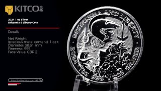 2024 1 盎司英國不列顛女神與美國自由女神銀幣｜2024 1 oz Silver Britannia & Liberty Coin