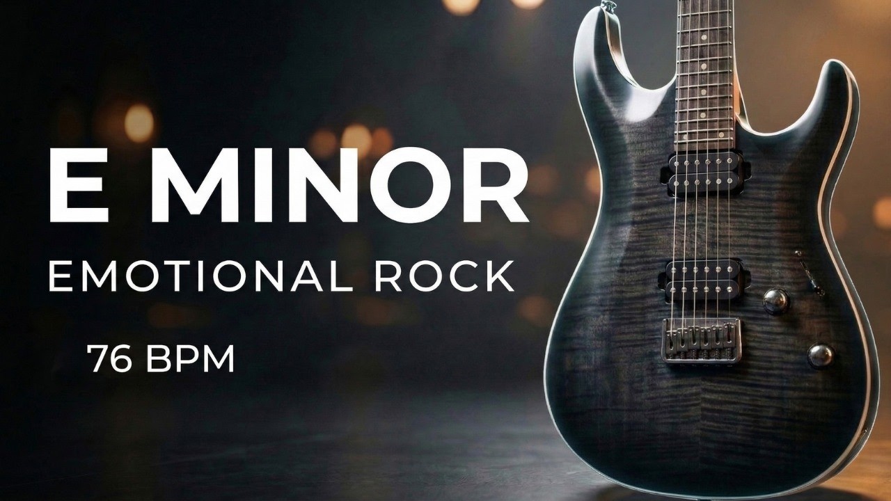 E Minor Emotional Rock Backing Track | 76 BPM | Subtle Ambient Touch