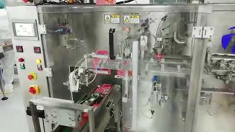 Automatic spout doypack pouch filling and sealing machine for sauce paste