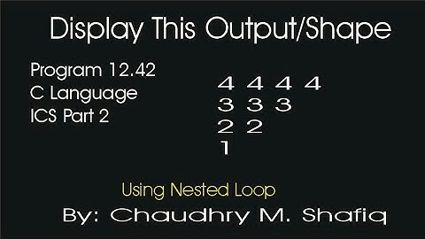 output | program 12.42 | nested loop | display shape | c programs | chaudhary m. shafiq | ics part 2