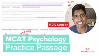 MCAT Psychology/Sociology Passage Walkthrough w/ a 525 Scorer