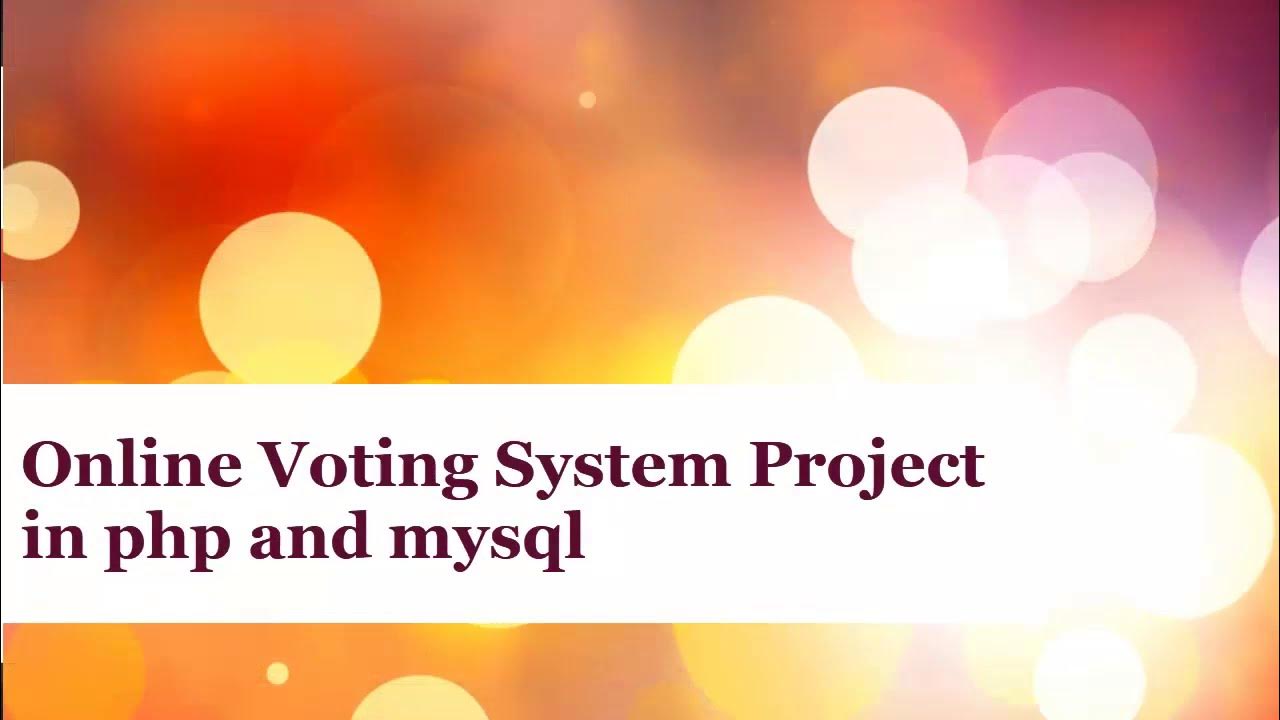 Simple Online Voting System project in PHP | Voting system in PHP ...