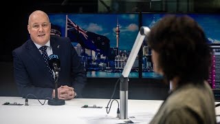 Christopher Luxon in studio with Heather du Plessis-Allan