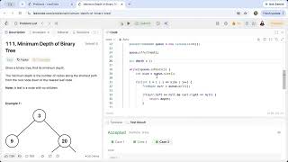 LeetCode 111 | Minimum Depth of Binary Tree | Breadth First Search | Iterative | Linear Complexity