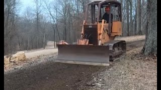 Case 450C Bulldozer Grading Diveway