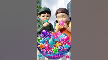 Squid Game AI eating colorful Edible Slime ASMR #squidgame #squidgame2 #ai #asmr