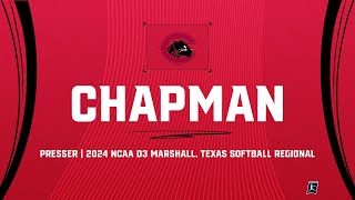 NCAA D3 Regional Presser | Chapman | May 17, 2024