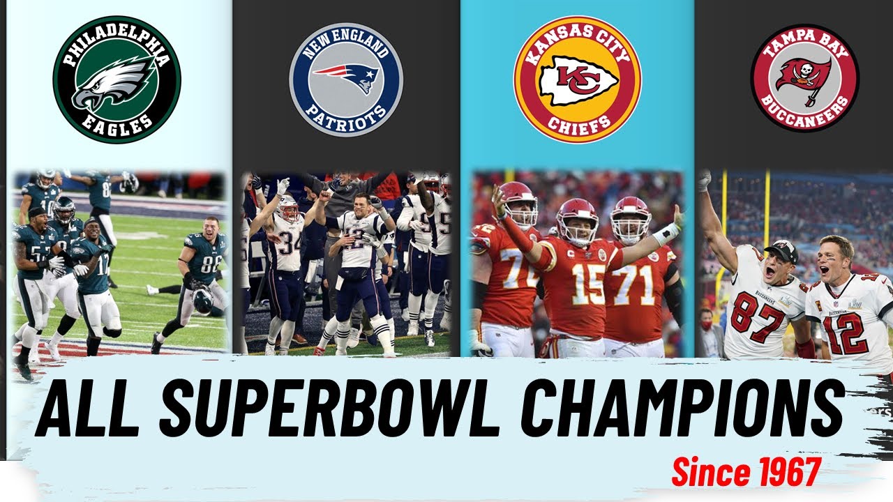 Every Superbowl Champion by year since 1967 NFL superbowl YouTube