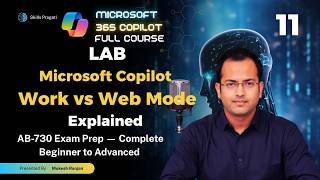Microsoft Copilot Work Mode vs Web Mode Explained | M365 Copilot Chat Lab (AB-730)