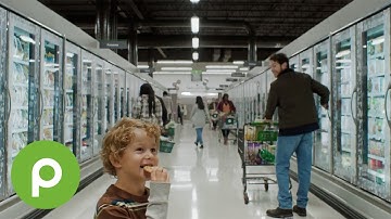 Between the aisles at Publix.