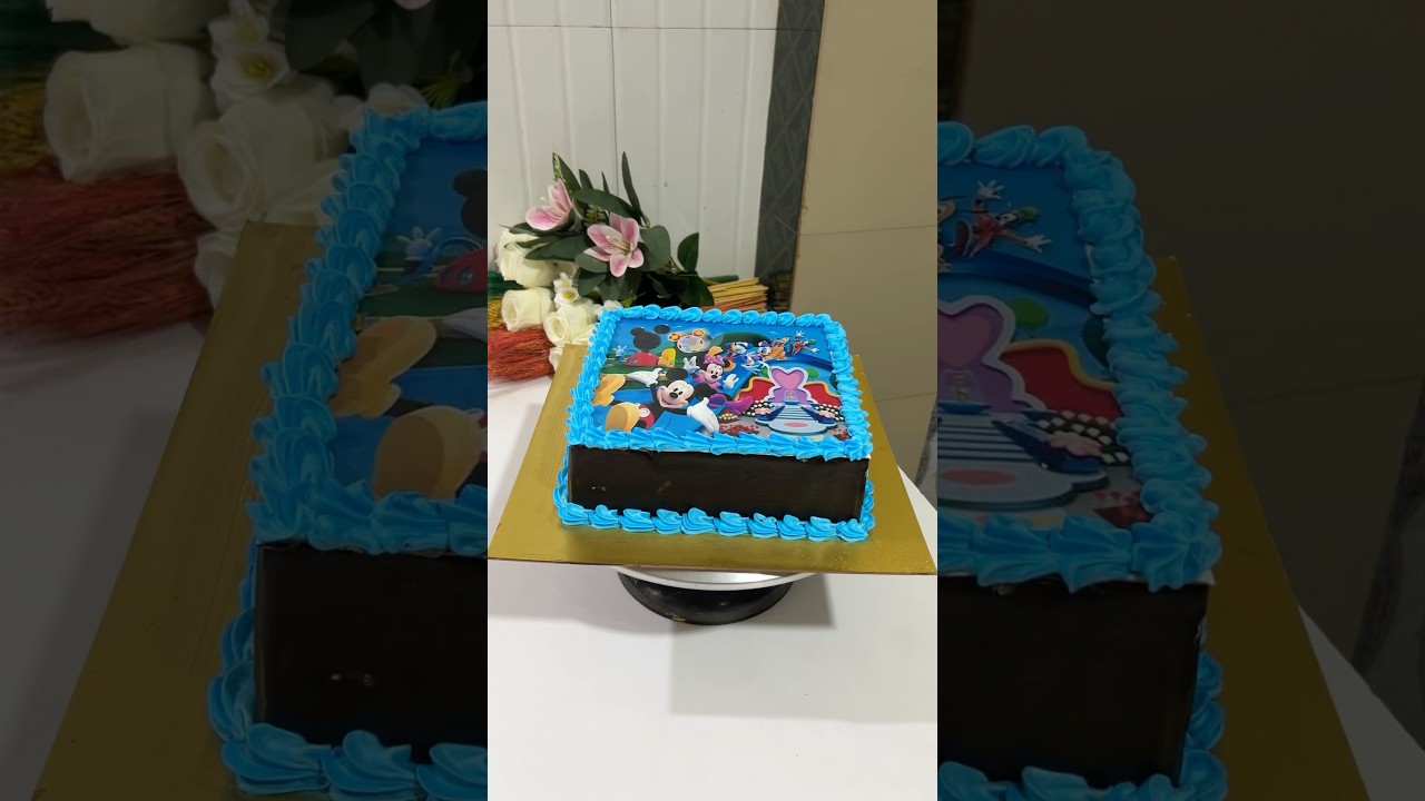 Mickey mouse photo cake 