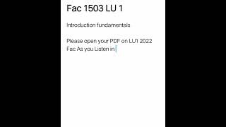 FAC 1503 Learning Unit 1 #accounting #unisa #fac #fac1503