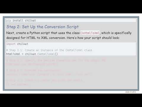 Convert HTML to XML Using Python Chilkat Library