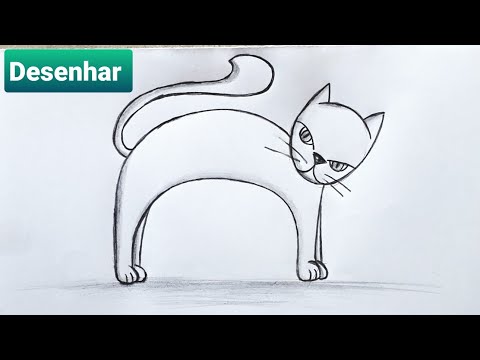 Desenho para colorir como desenhar um Gato