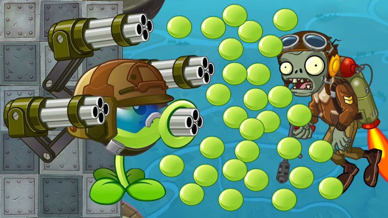 Plants vs. Zombies 2 - New 3rd Anniversary Plant - Gatling Pea - YouTube
