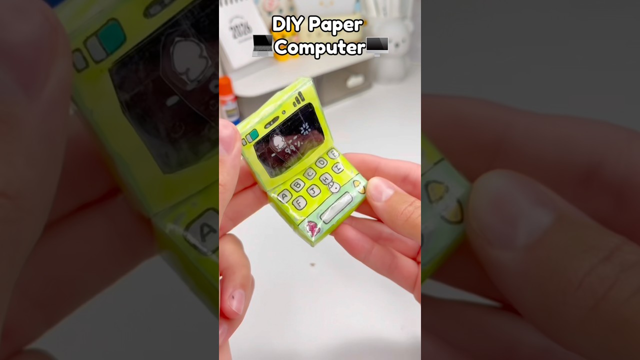 💻DIY Mini Paper Computer🖥️!? #papercraft #cutecrafts #diycrafts #diy #crafts