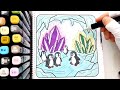 Satisfying Aesthetic Coloring Penguin Ice Cave 🐧✨ | Marker ASMR OGİ Vol 15