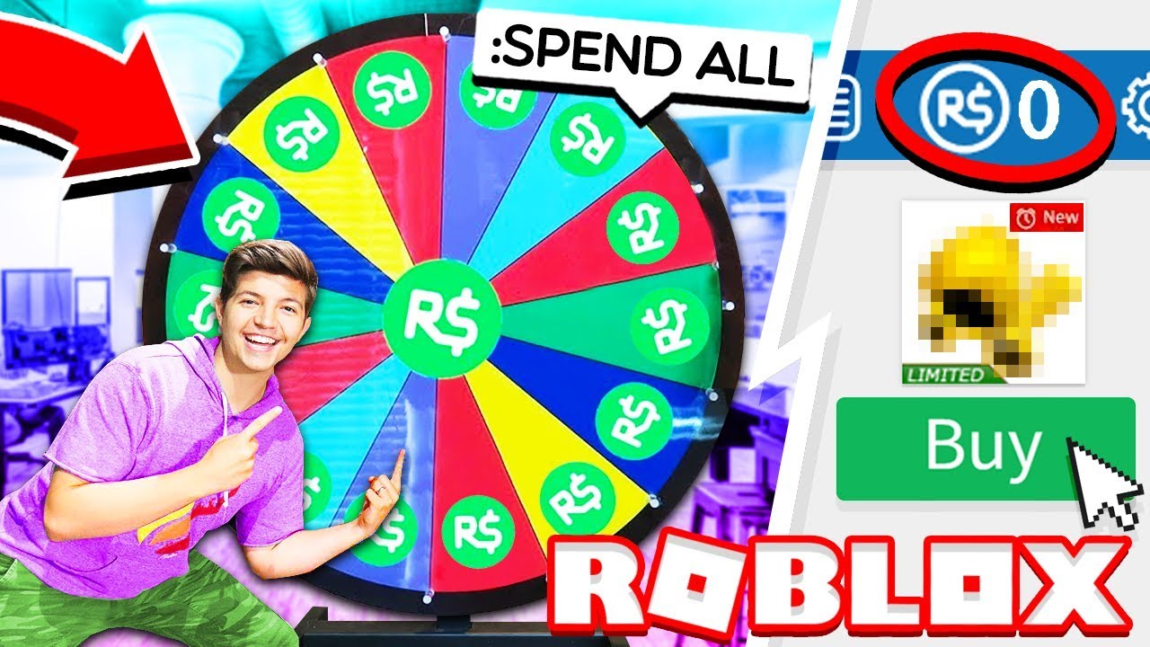 Spinning The Wheel To Spend All My Robux Roblox Irl Youtube - spending all my robux in roblox