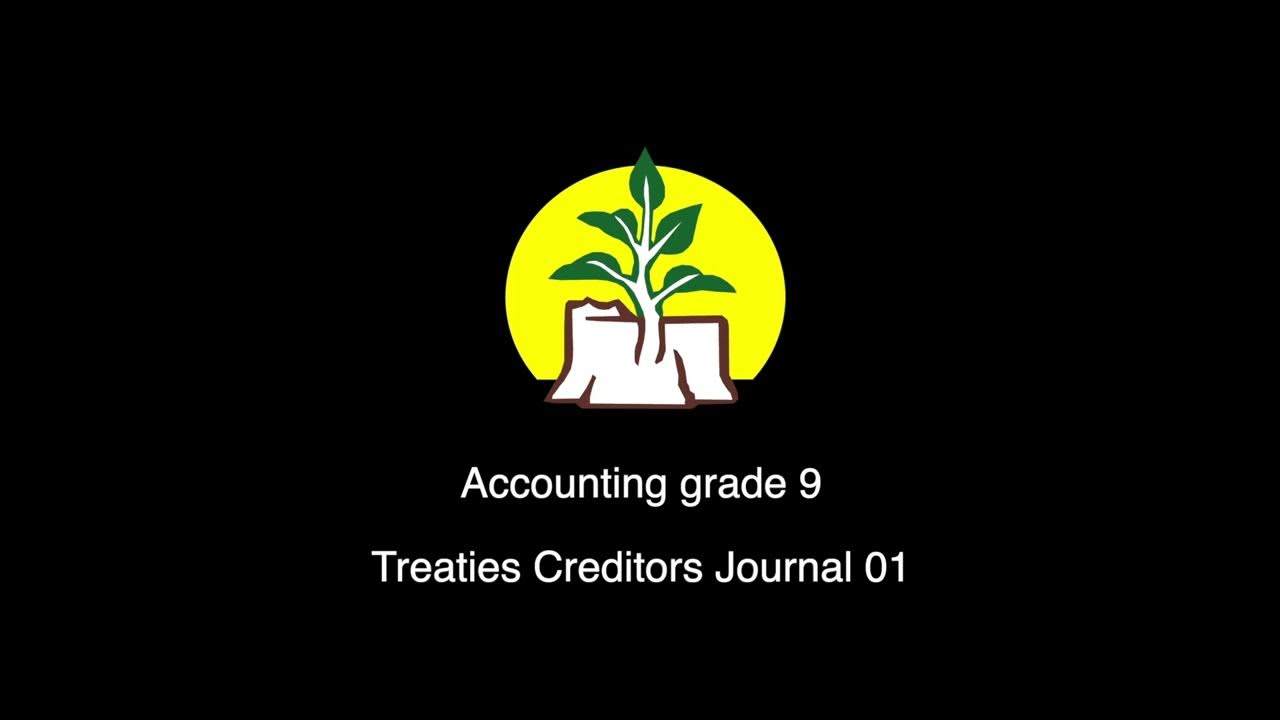 Accounting Grade 9, Treaties Creditors Journal YouTube