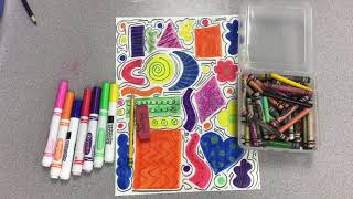 Kinder geometric and organic shape art
